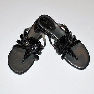 Cole Haan Black Pat Leather Strappy Sandal